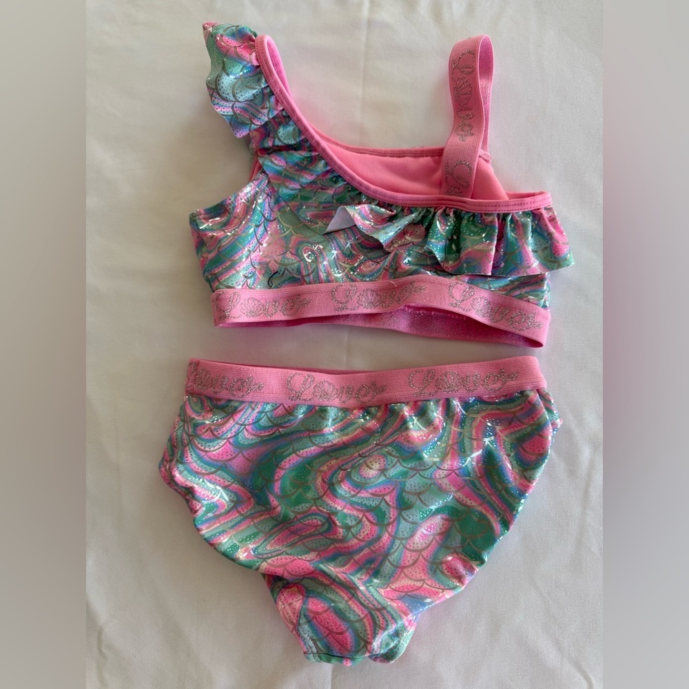 4/$20 BMAGICAL By Btween Girls' Silver, Pink & Teal One-Shoulder 2 Piece Set - 7 - Picture 2 of 4